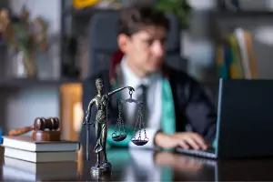 A judge is seen in court. Brave Law Center, P.C., practices Criminal Law in Peoria IL.